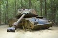 American tank destroyed during Vietnam War