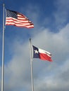 American and Texas State Flags