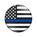 American thin blue line badge button