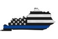 American thin blue line flag on map of Kentucky