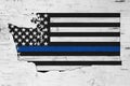 American thin blue line flag on map of Washington