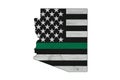 American thin green line flag on map of Arizona Royalty Free Stock Photo