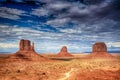 American Travel Concepts. Separate Reddish Buttes of Monument Valley in Utah State in the United States Of America Royalty Free Stock Photo