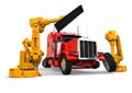 American truck assembly line Royalty Free Stock Photo