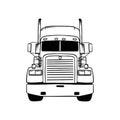 American Truck - black and white vector illustration Royalty Free Stock Photo