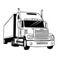 American Truck - black and white vector illustration Royalty Free Stock Photo