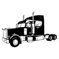 American Truck - black and white vector illustration Royalty Free Stock Photo