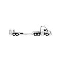 American Truck - black and white vector illustration Royalty Free Stock Photo