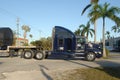 American truck tractor Kenworth with blue sky