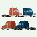 American Trucks container delivery shipping cargo. illustration