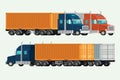 American Trucks container delivery shipping cargo. illustration