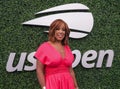 American TV personality and co-anchor of CBS This Morning Gayle King at the blue carpet before 2023 US Open opening night ceremony