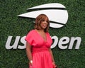 American TV personality and co-anchor of CBS This Morning Gayle King at the blue carpet before 2023 US Open opening night ceremony