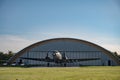 aircraft from the Second World War in front of the hangar at Museum and the Merville Battery site Royalty Free Stock Photo