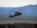 UH-60 Blackhawk flaring into a landing. Northern Afghanistan.