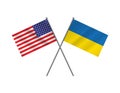American and Ukraine Flags Crossed in Solidarity Illustration
