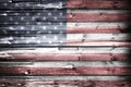 American/United states national flag painted and weathered on rustic wooden boards. Royalty Free Stock Photo