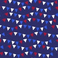 American USA flag seamless patterns. Independence Day, July 4 concept, repeating texture, endless background. Vector