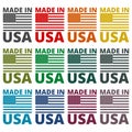 American USA Made text design with the American flag icons set Royalty Free Stock Photo