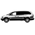 American van lining draw side view vector