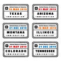 American vector stamps Royalty Free Stock Photo