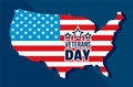 American veterans day concept background, flat style