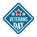 American veterans day logo, flat style Royalty Free Stock Photo