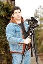 American video reporter Royalty Free Stock Photo