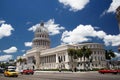 American vintage cars on the main street in front of the Capitoliu in Havana Cuba-2 Royalty Free Stock Photo