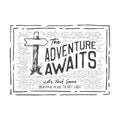 American vintage illustration the adventure awaits lets find some beautiful place to get lost for t shirt