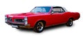American vintage muscle car 1966 Pontiac GTO. White background