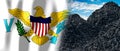 American Virgin Islands - country flag and pile of coal