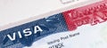 Travel American visa in passport