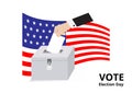 American voter use ballot drop box for election day campaign