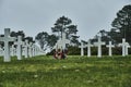 American War Cemetery memorial near Omaha Beach Royalty Free Stock Photo