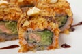 American warm crunch roll sushi. Royalty Free Stock Photo