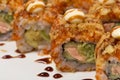 American warm crunch roll sushi. Royalty Free Stock Photo