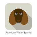 American water spaniel dog character, dog breed cartoon image series