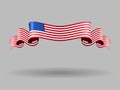 American wavy flag. Vector illustration. Royalty Free Stock Photo