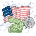 American wealth and money vector
