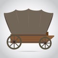 American western wood wagon icon