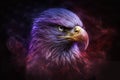 The American white headed eagle, the symbol of America, with the flag. Patriotic symbols of the United States of America. Royalty Free Stock Photo