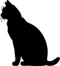 American Wirehair Cat Black Silhouette Generative Ai Royalty Free Stock Photo