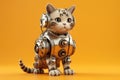 American Wirehair Cat Dressed As A Robot