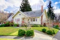 American yellow siding house Royalty Free Stock Photo