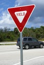 American yield road sign