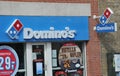 AMERICANE CHAIN DOMINO`S PIZZA FASY FOOD PLACE Royalty Free Stock Photo
