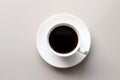 Americano coffee is black coffee in a white cup. On a white table It`s healthy coffee Refreshes and energizes And has a refreshin