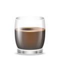 Americano coffee in transparent glass cup. Fresh hot beverage espresso in mug. Black coffee drink Royalty Free Stock Photo