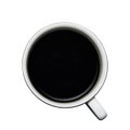 Americano or espresso black coffee isolated on white background. Royalty Free Stock Photo